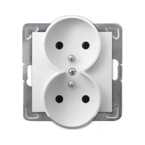 Prise électrique Ospel impresja gp-2yraz/m/00 encastrable double terre