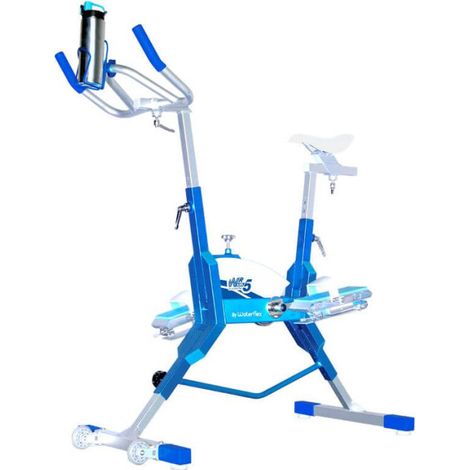 Aquabike WR5 Air – Structure aluminium anodisée – Résistance mécanique variable – Pédales Aqua Double Speed pour entraînement intensif – Waterflex