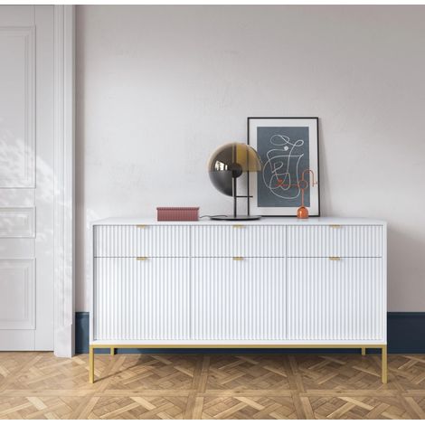 AX LIVING Sideboard mit Schubladen Eternas KS154 154 cm Modern Weiß