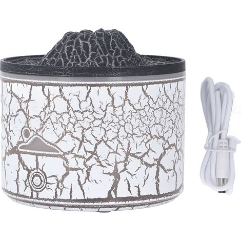 Difusor Volcán 230ml – Efecto llama volcánica, niebla fina, LED ámbar, decoración zen, regalo ideal para el Día de la Madre. (1/5)