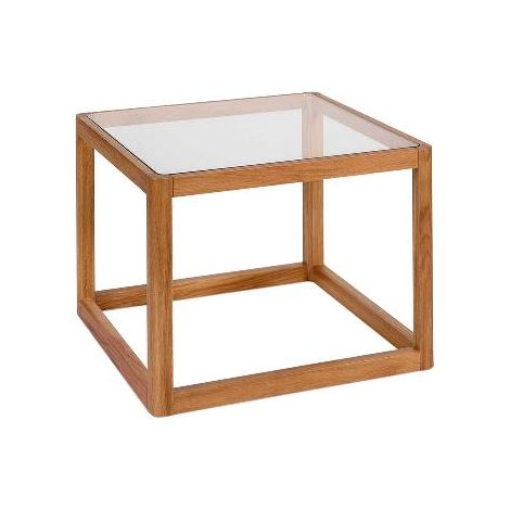 ANDREA HOUSE MU73205 Mesa Roble Y Cristal 60X60X45Cm - ref: MU73205