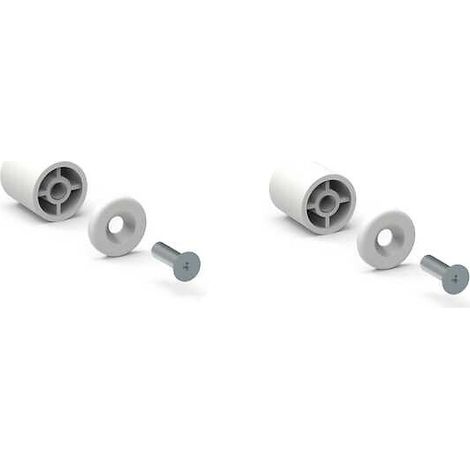 Slid'Up By Mantion – Lot de 2 butées de volet roulant rondes en polypropylène – Longueur 40 mm, Ø22 mm – Couleur blanc RAL 9010 pour lame finale (1/3)