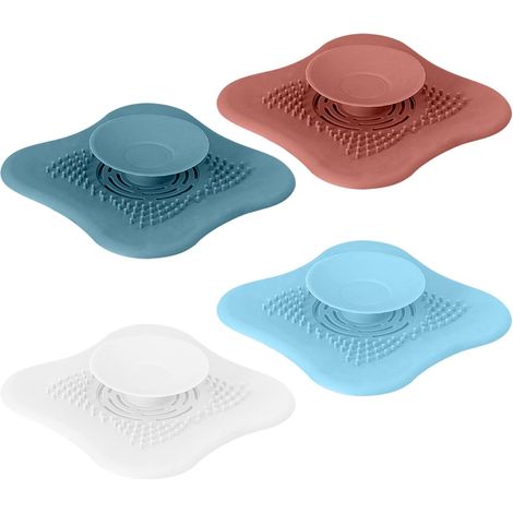 4 Bouchons Evier Cuisine, Bouchon Baignoire Universel en Silicone Bouchon de Filtre Accessoires de pour Le Bain pour Cuisine Salle de Bain