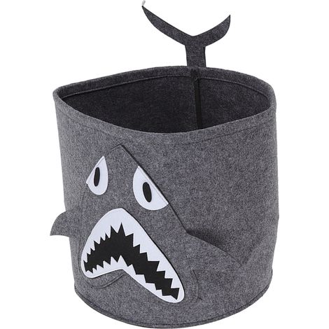 Panier à linge en coton épais, motif animaux de dessin animé, seau de rangement pour vêtements sales, 30 x 27 cm, requin (1/5)