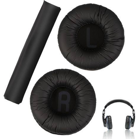Kopfhörer-Ohrpolster für JBL Tune 450BT, 500BT, 510BT, 520BT, E40BT, JR300BT, Ersatz-Ohrpolster aus Memory-Schaum mit komfortabler Polsterung und optimierter Geräuschisolierung, Schwarz (1/5)