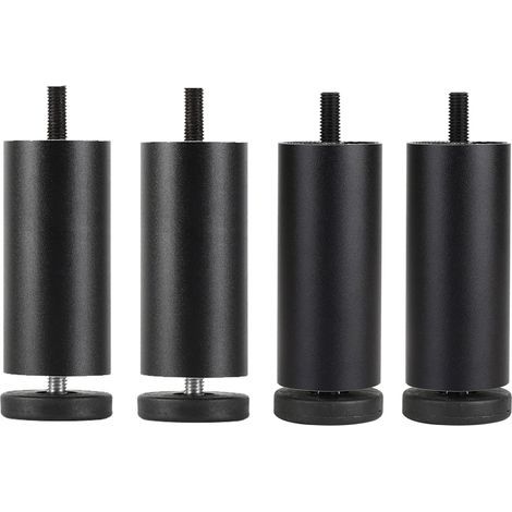 Contemporary Aluminum Alloy Sofa Legs, 10/15/20/25/30cm Replacement Furniture Legs, for Bed, Dresser, Cylindrical Metal Coffee Table Furniture Feet,Black-25cm/9.8in (1/5)