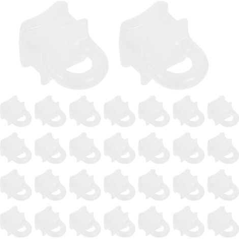 Crochets Coulissants Installation Facile pour Tringles à Rideaux en Plastique Blanc 200 Pièces Résistants aux Intempéries pour Salons et Chambres (1/5)