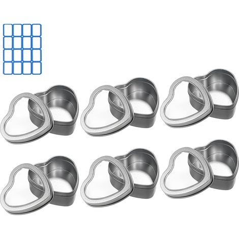 6 Boite Metal Coeur Avec Fenetre Transparente Pour Rangement Bijoux Cadeau (1/5)