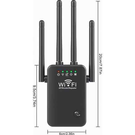 Amplificateur de signal WiFi 5G/4G 2026, répéteur de réseau sans fil Gigabit pour la maison, amplificateur WiFi longue portée et mise à niveau d'amplificateur (version européenne/noir) (1/4)