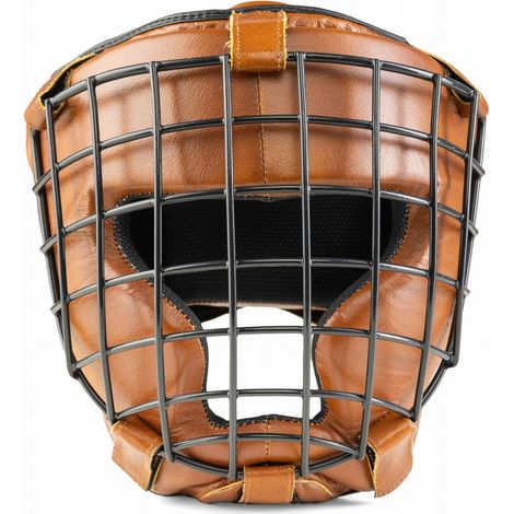 Retro Tan Evolution L OG-15LRT Trainingskopfbedeckung aus echtem Leder mit Metallgitter (1/5)