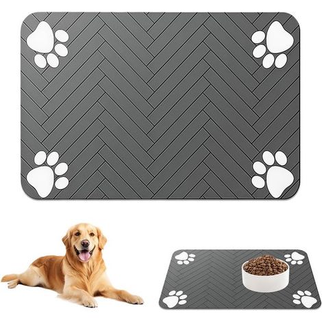 Futtermatte für Hunde und Katzen, 50 x 30 cm – Saugfähige Futtermatte – Schnelltrocknende Futtermatte für Futter und Wasser (1/5)
