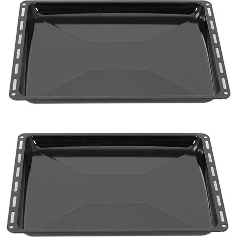 Set 2 Plaques de Four Émaillées - Lot de 2 - Acier Émaillé - Résistance Haute Température - Pour Bosch Siemens Constructa - 45,5x37,5x3 cm (1/5)