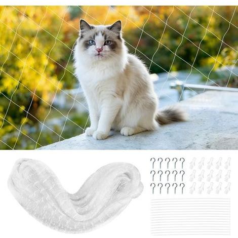 Balkon-Katzensicherheitsnetz – Weiß – Transparentes Nylon-Sicherheitsnetz – Für die Sicherheit Ihrer Katze (1/5)