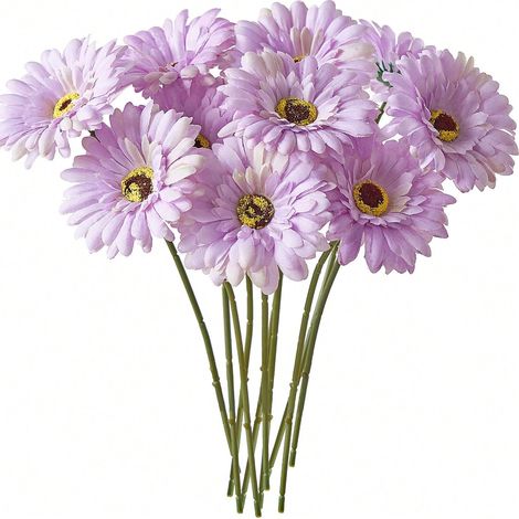 12 fleurs de marguerites africaines artificielles : marguerites africaines en soie, marguerites Gerbera artificielles, fleurs de tournesol factices en lot (1/5)
