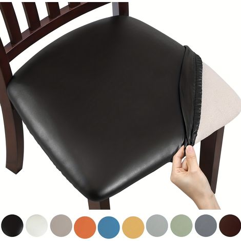 Housse de chaise imperméable en cuir PU (lot de 4/6), protège-siège amovible, housse de coussin pour salle à manger, cuisine, hôtel, décoration intérieure. (1/4)