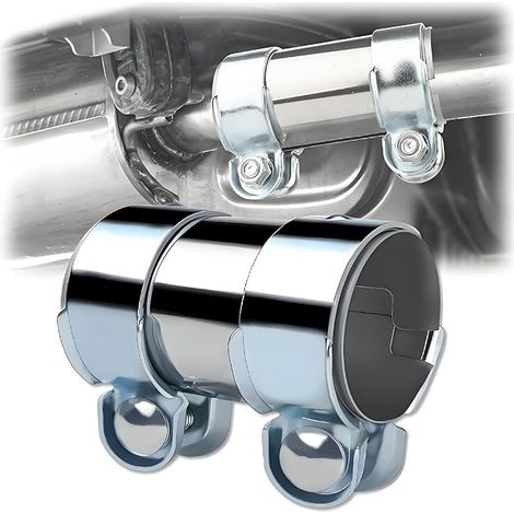 Double Bolt Exhaust Clamp Connector Diameter 60mm/L: 125 mm Stainless Steel Exhaust Sleeve Repair Sleeve for Car Exhaust System Buildings Automotive Industry (1/5)