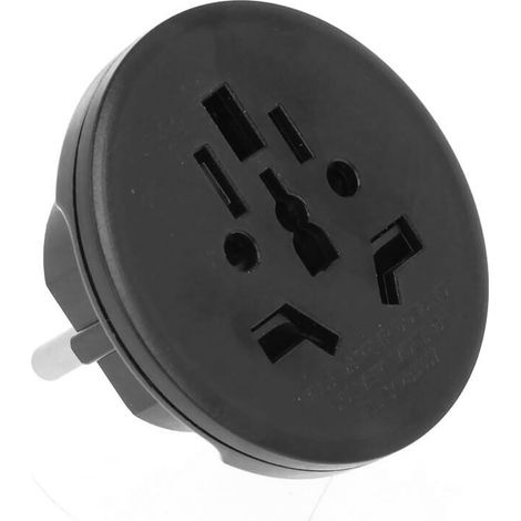Convertitore Adattatore Viaggio Da Spina Schuko 16A A Presa UK USA AUS CN Colore Nero Max 2300W