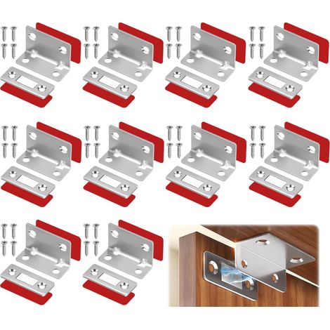 10 imanes autoadhesivos para puertas de armario, ultrafinos, para puertas correderas, cajones y armarios.