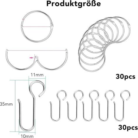 Ensemble de 60 crochets pour poulies de rideaux, accessoires de crochets métalliques pour tringle à rideaux, poulie silencieuse