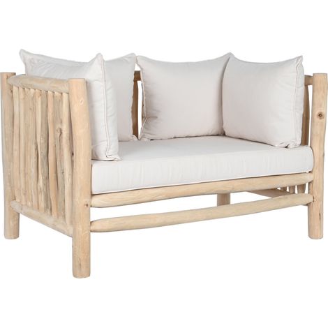 Sofa Teca Poliester 132X79X78 Natural Blanco (1/5)