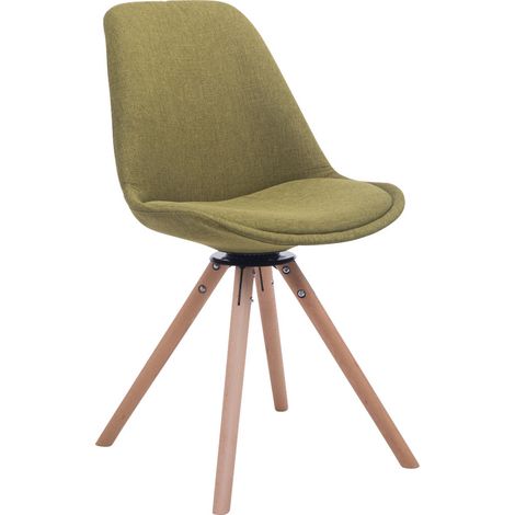 Silla de comedor x1 silla de visitas con asiento giratorio 360° tapizado de tela verde patas redondas de madera clara 100008747
