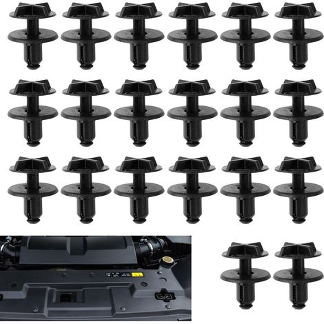 Packung mit 20 Kunststoff-Befestigungsclips für die Batterieabdeckung des Land Rover Range Rover LR024316, Batterieabdeckungsschnalle, Verkleidung, Nylon-Durchstecknagel (1/5)