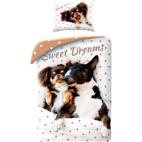 Ensemble pour lit chien à motif animal Sweet Dreams 140×200 cm, 70×90 cm