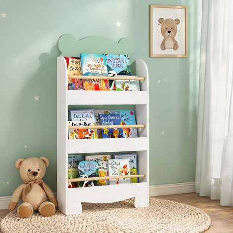 Étagère à livres enfant 3 niveaux design ours 55 x 15 x 110 cm (1/5)