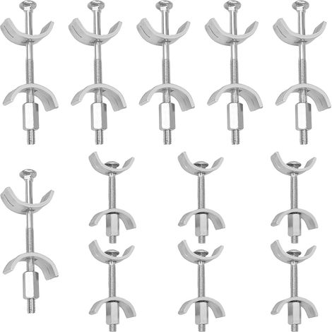 Lot de 12 connecteurs de plan de travail en bois massif galvanisés 100 mm - Raccords de plaques de table - Raccords de meubles en bois massif pour plaque de cuisine