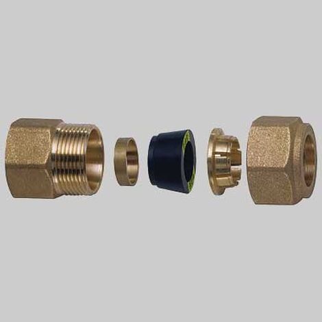 NIPLES FEMMINA CON KIT DI TENUTA PER TUBO RAME - 3/8 x 10