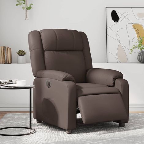 Fauteuil inclinable électrique-Chaise de relaxation-Fauteuil Relax Marron Similicuir 390045 (1/5)