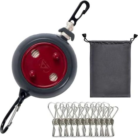 Corde à Linge de Voyage Portable, réglable de 10 m, Corde à Linge de Camping, Corde à Linge pour extérieur/intérieur, buanderie, 10 (1/4)