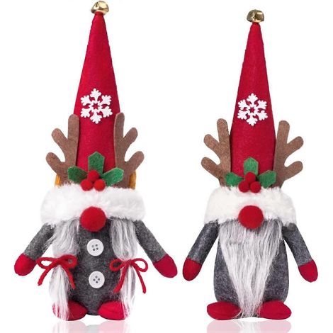 Nain de Noël, 2 décorations de nains de Noël, Nain de Noël, Décorations de Noël, Décorations de Père Noël, Décorations pour sapin de Noël (1/5)