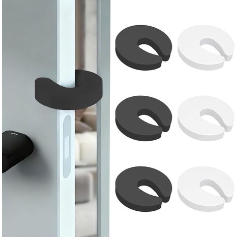 CCYKXA6 Pièces Amortisseur Bloque Porte,Cale Anti Pince Doigt pour Fenetre Sécurité,Stop-Porte Mousse,pour le tiroir portes d'armoire(Blanc+Noir) (1/5)