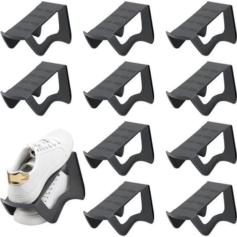 Lot de 10 Support Chaussures Gain de Place, Porte-Chaussures Durable en PP, Organisateur Chaussures Antidérapant, Support Chaussures (1/5)