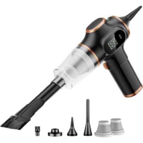 Aspirateur Portatif pour Voiture Sans Fil Mini Aspirateur à Main à Haute Puissance avec Écran LCD et Multi Buse, Aspirateur à Main pour Voiture, Maison, Bureau, Canapé, Poils d’Animaux et Clavier (1/5)
