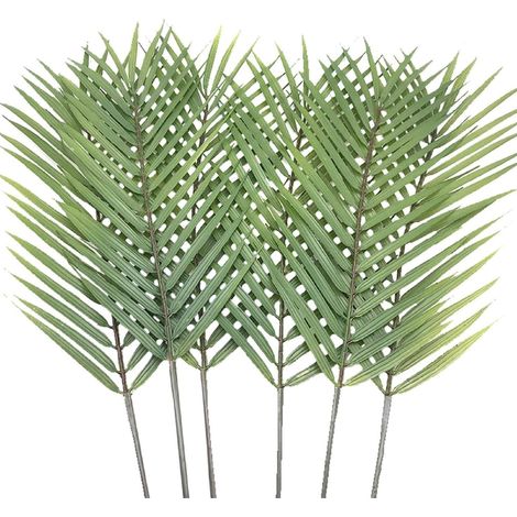 6x Künstliche Palmblätter 74cm, Tropische Deko-Wedel mit Drahtstiel (1/5)