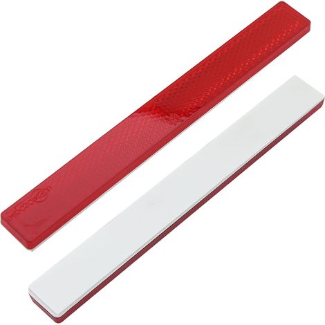Réflecteur moto E9, Réflecteur arrière étroit universel rouge E9 Moto, Vélo Moto, réflecteur arrière rouge, autocollants réflecteurs 2 pièces (166 x 20 x 6 mm) (1/5)