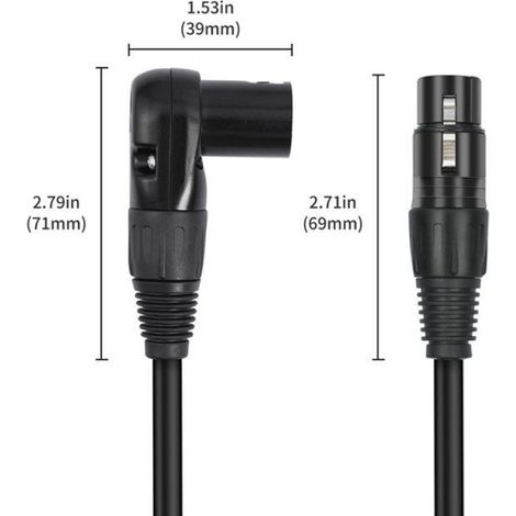 Lot de 4 Câbles XLR Coudés Mâle Vers Droit 30 cm, Cordon Microphone Coudé à 90 Degrés pour Mixeur, Studio, Podcast (1/5)
