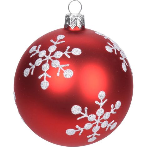 6 palline per albero di natale in vetro da Ø 10 cm pendaglio decorato (1/4)