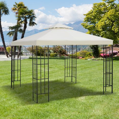 Toit de Remplacement pour Gazebo de Jardin Toile de Rechange pour pavillon tonnelle Tente 3x3 m Crème