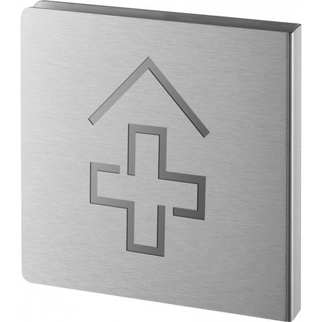 Targa Infermeria in acciaio inox spazzolato, 120 x 120 mm – THIRARD (1/2)