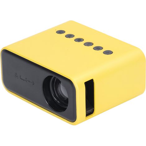 Mini-LED-Projektor für Heimkino, kompatibel mit Mobiltelefonen, Laptops, Fernsehern, Tablets und anderen Mobilgeräten. Bildschirmauflösung identisch mit der Ihres Mobiltelefons oder Tablets. Gelb. Eur (1/5)