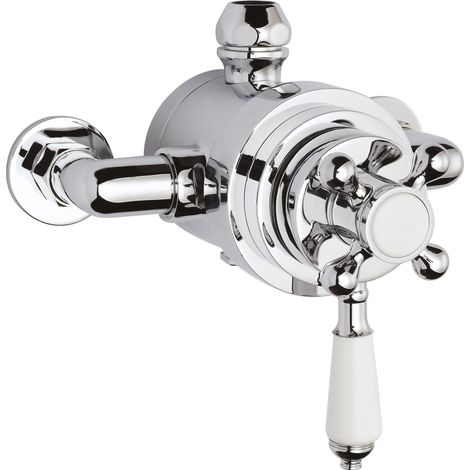 Traditional Exposed Dual Thermostatic Shower Valve (1 Outlet) - Chrome - Balterley