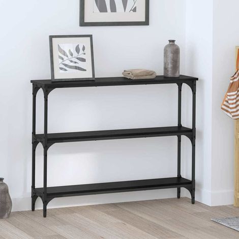 Mesa Consola con estante Roble negro 100 x 22.5 x 75 cm