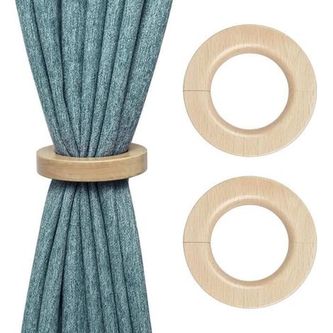 Moderne Vorhanghalter - Magnetisch aus Holz - 2 Stück - Kreatives Design - Einfache Montage