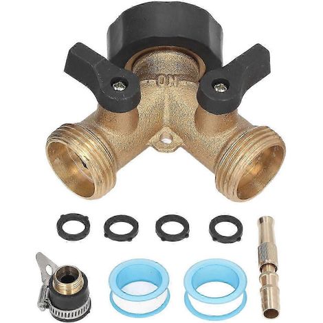 Raccord en Y robuste pour tuyau d'arrosage, 2 voies, pour robinet, 3/4 po, irrigation extérieure, conforme aux normes américaines (1/4)