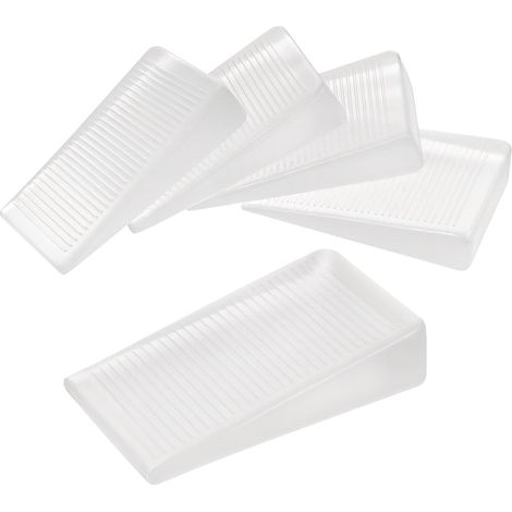 Lot de 4 cales en plastique transparent, cales de table en caoutchouc pour meubles et sols irréguliers (10 mm) (1/5)
