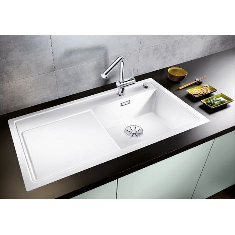 BLANCO Einbauspüle ZENAR XL 6 S-F Silgranit flächenbündig, InFino weiß  Becken rechts (1/2)