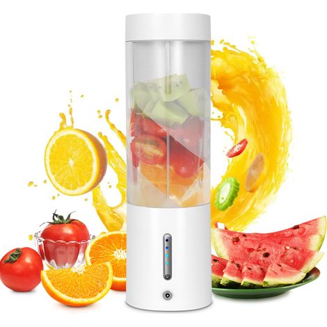 (Blanc) Extracteur de jus sans fil avec chargement magnétique et fonction mixeur à glace (1/5)